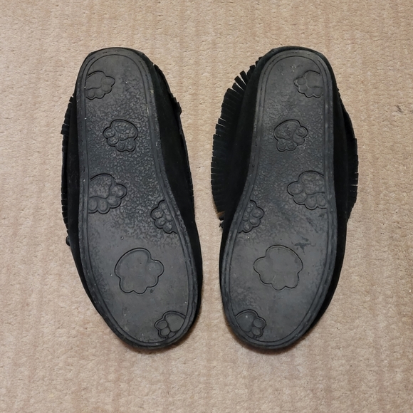 Size 7.5 - Black leather, lined moccasins with beadwork - Picture 2 of 8